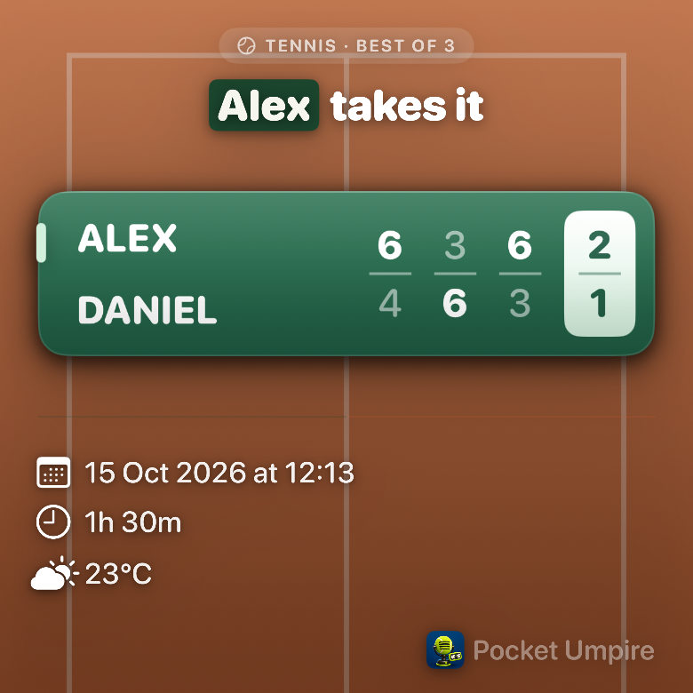 A share card on the Paris scoreboard and court
