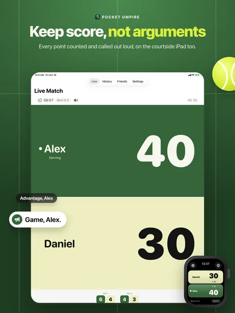 The umpire voice on iPad